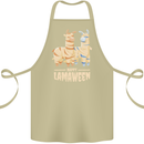 Happy Lamaween Funny Lama Halloween Cotton Apron 100% Organic Khaki