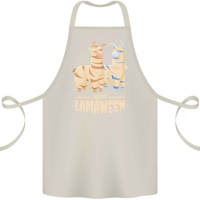 Happy Lamaween Funny Lama Halloween Cotton Apron 100% Organic Natural