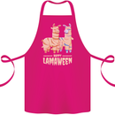 Happy Lamaween Funny Lama Halloween Cotton Apron 100% Organic Pink