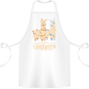 Happy Lamaween Funny Lama Halloween Cotton Apron 100% Organic White