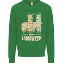 Happy Lamaween Funny Lama Halloween Kids Sweatshirt Jumper Irish Green