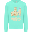 Happy Lamaween Funny Lama Halloween Kids Sweatshirt Jumper Peppermint