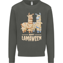 Happy Lamaween Funny Lama Halloween Kids Sweatshirt Jumper Storm Grey