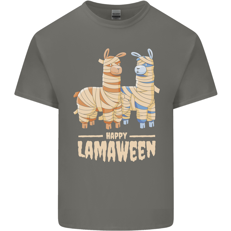 Happy Lamaween Funny Lama Halloween Kids T-Shirt Childrens Charcoal