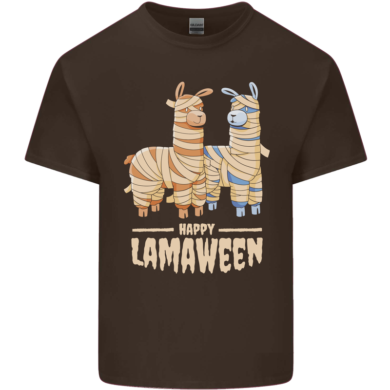 Happy Lamaween Funny Lama Halloween Kids T-Shirt Childrens Chocolate
