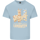 Happy Lamaween Funny Lama Halloween Kids T-Shirt Childrens Light Blue