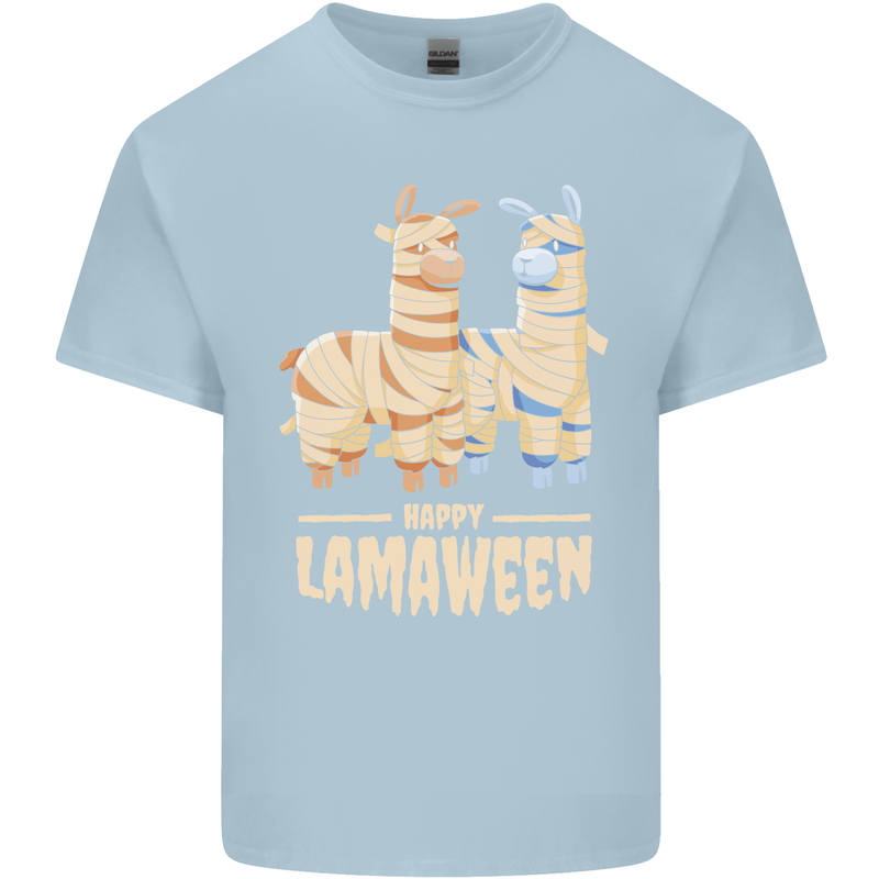 Happy Lamaween Funny Lama Halloween Kids T-Shirt Childrens Light Blue