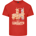 Happy Lamaween Funny Lama Halloween Kids T-Shirt Childrens Red