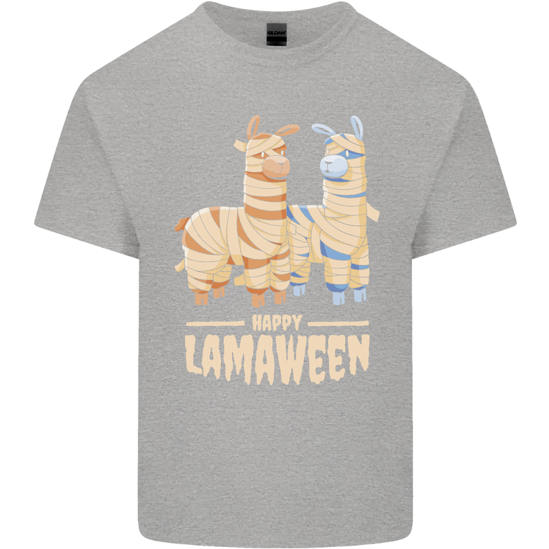 Happy Lamaween Funny Lama Halloween Kids T-Shirt Childrens Sports Grey