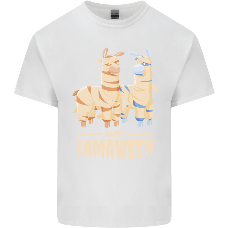 Happy Lamaween Funny Lama Halloween Kids T-Shirt Childrens White