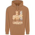 Happy Lamaween Funny Lama Halloween Mens 80% Cotton Hoodie Caramel Latte