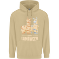 Happy Lamaween Funny Lama Halloween Mens 80% Cotton Hoodie Sand