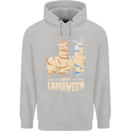 Happy Lamaween Funny Lama Halloween Mens 80% Cotton Hoodie Sports Grey