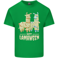 Happy Lamaween Funny Lama Halloween Mens Cotton T-Shirt Tee Top Irish Green