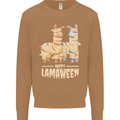 Happy Lamaween Funny Lama Halloween Mens Sweatshirt Jumper Caramel Latte