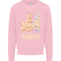 Happy Lamaween Funny Lama Halloween Mens Sweatshirt Jumper Light Pink
