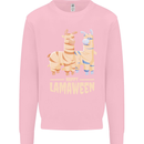 Happy Lamaween Funny Lama Halloween Mens Sweatshirt Jumper Light Pink