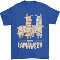 Happy Lamaween Funny Lama Halloween Mens T-Shirt Cotton Gildan Royal Blue