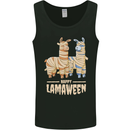 Happy Lamaween Funny Lama Halloween Mens Vest Tank Top Black
