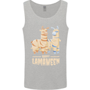 Happy Lamaween Funny Lama Halloween Mens Vest Tank Top Sports Grey