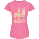 Happy Lamaween Funny Lama Halloween Womens Petite Cut T-Shirt Azalea