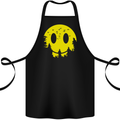 Happy Moon Smiling Acid Face 90's Cotton Apron 100% Organic Black