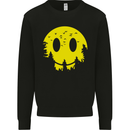 Happy Moon Smiling Acid Face 90's Kids Sweatshirt Jumper Black