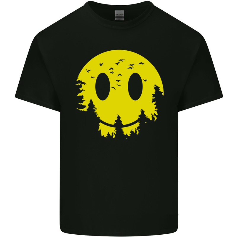 Happy Moon Smiling Acid Face 90's Kids T-Shirt Childrens Black