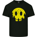 Happy Moon Smiling Acid Face 90's Mens Cotton T-Shirt Tee Top Black