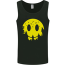 Happy Moon Smiling Acid Face 90's Mens Vest Tank Top Black
