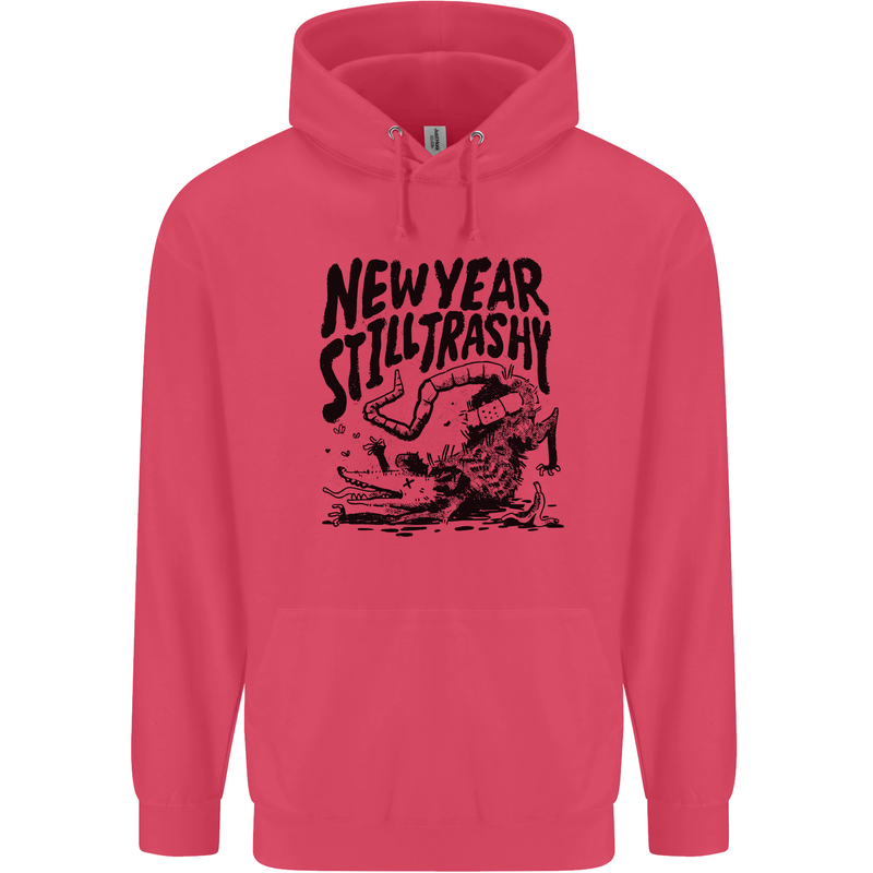 Happy New Year Still Trashy Possum Childrens Kids Hoodie Heliconia