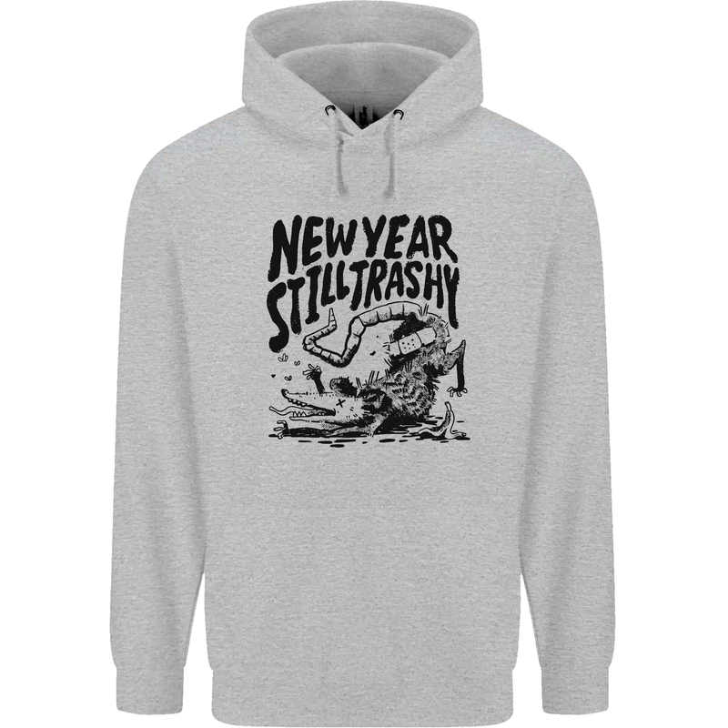 Happy New Year Still Trashy Possum Childrens Kids Hoodie Sports Grey