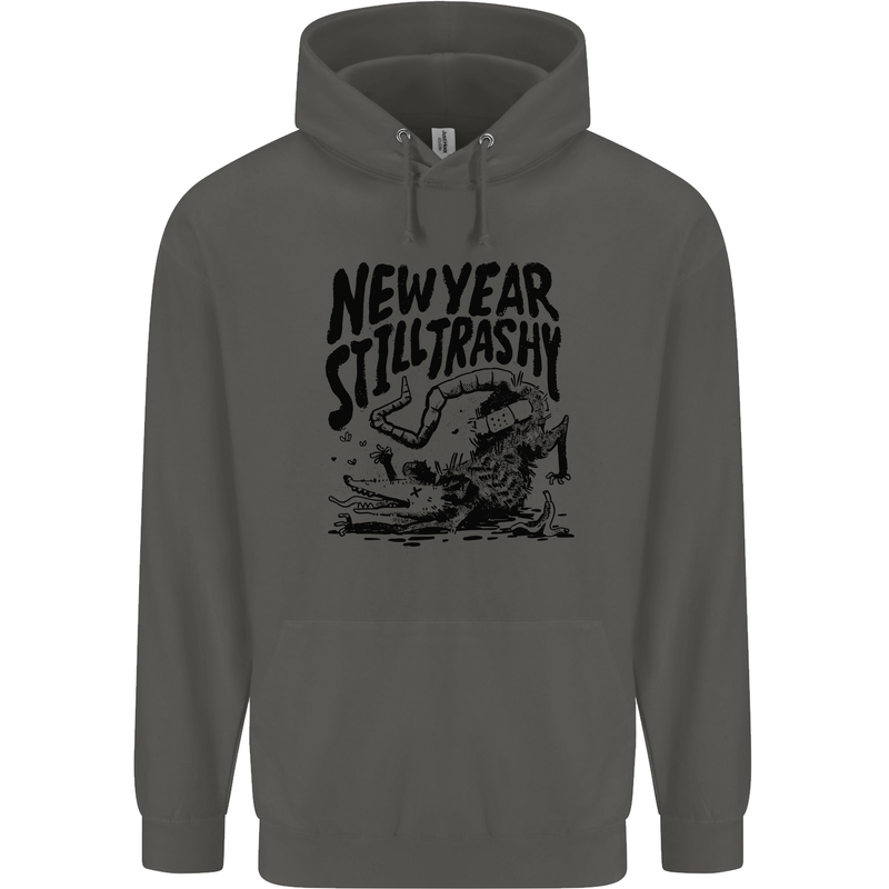 Happy New Year Still Trashy Possum Childrens Kids Hoodie Storm Grey
