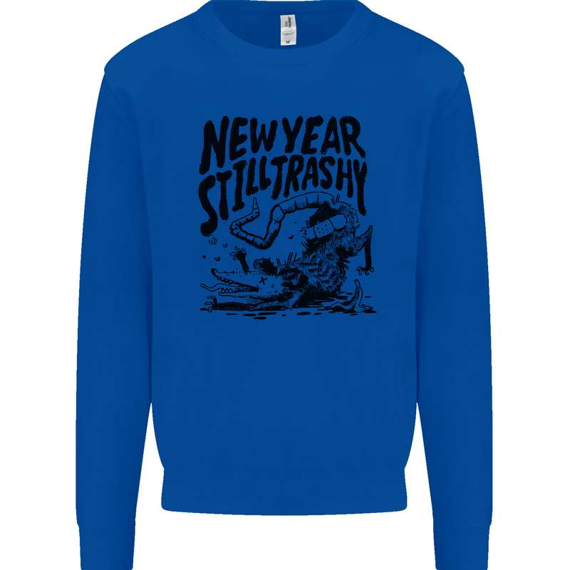 Happy New Year Still Trashy Possum Kids Sweatshirt Jumper Royal Blue