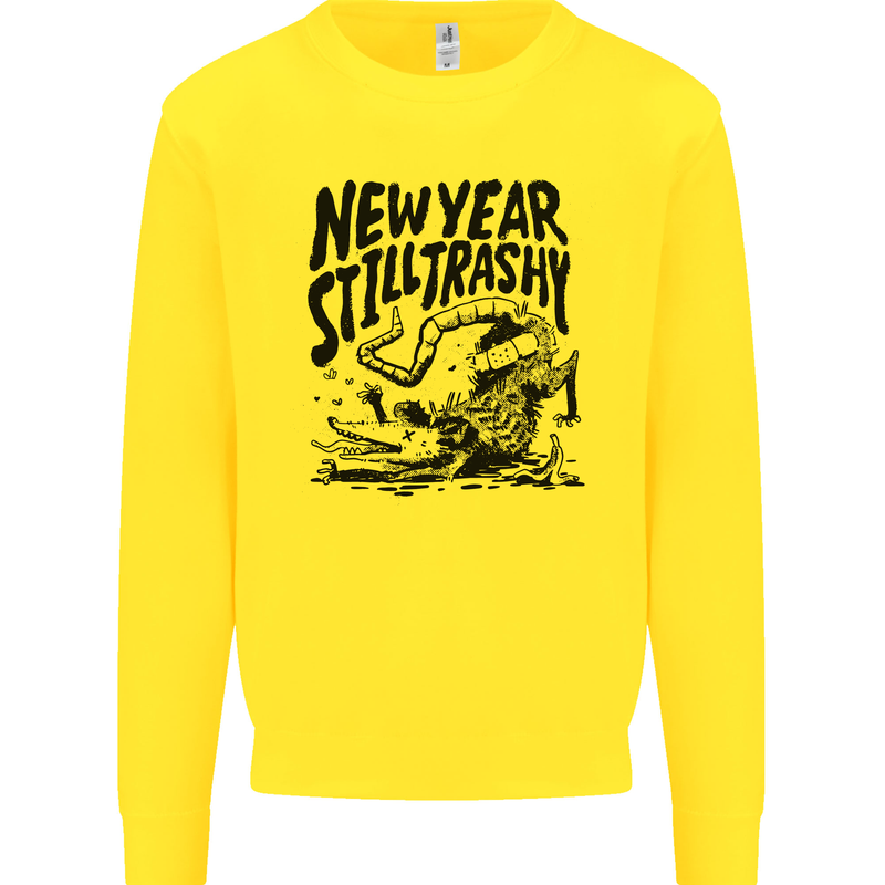 Happy New Year Still Trashy Possum Kids Sweatshirt Jumper Yellow