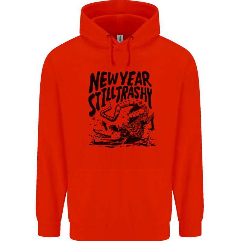 Happy New Year Still Trashy Possum Mens 80% Cotton Hoodie Bright Red
