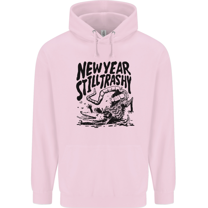 Happy New Year Still Trashy Possum Mens 80% Cotton Hoodie Light Pink