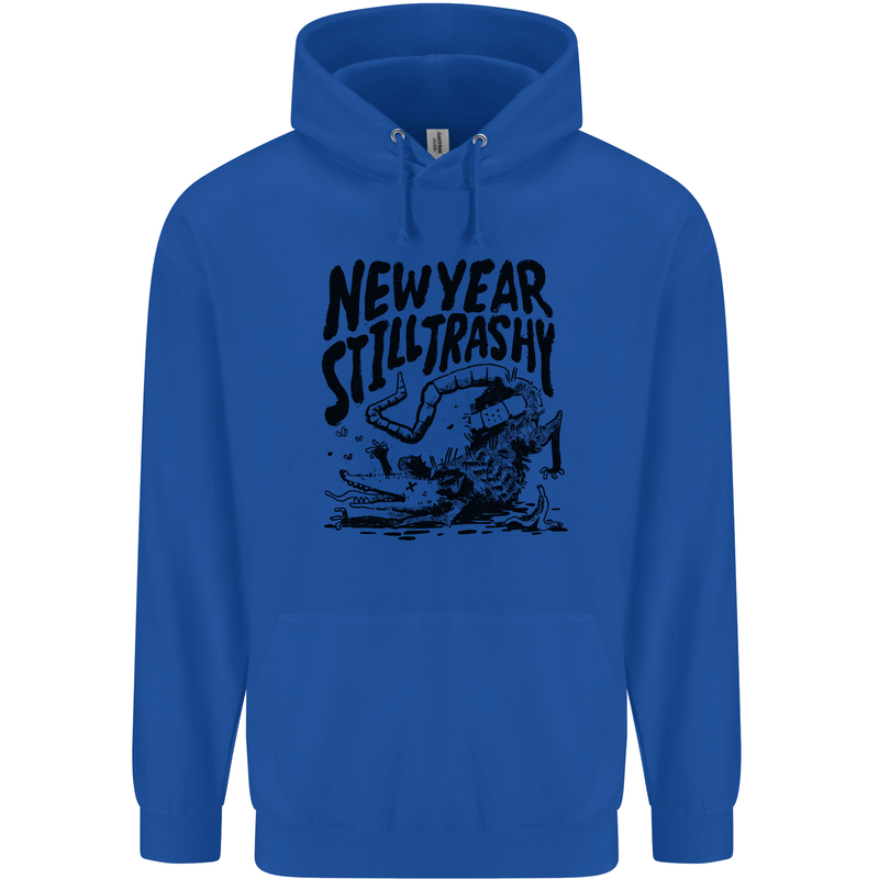 Happy New Year Still Trashy Possum Mens 80% Cotton Hoodie Royal Blue