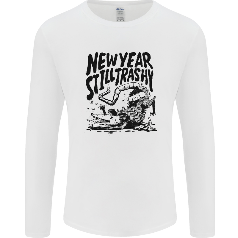 Happy New Year Still Trashy Possum Mens Long Sleeve T-Shirt White