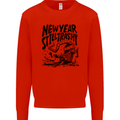 Happy New Year Still Trashy Possum Mens Sweatshirt Jumper Bright Red