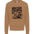 Happy New Year Still Trashy Possum Mens Sweatshirt Jumper Caramel Latte