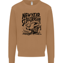 Happy New Year Still Trashy Possum Mens Sweatshirt Jumper Caramel Latte