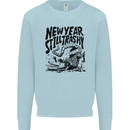 Happy New Year Still Trashy Possum Mens Sweatshirt Jumper Light Blue