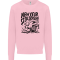 Happy New Year Still Trashy Possum Mens Sweatshirt Jumper Light Pink