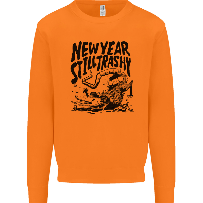 Happy New Year Still Trashy Possum Mens Sweatshirt Jumper Orange