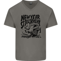 Happy New Year Still Trashy Possum Mens V-Neck Cotton T-Shirt Charcoal