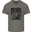 Happy New Year Still Trashy Possum Mens V-Neck Cotton T-Shirt Charcoal