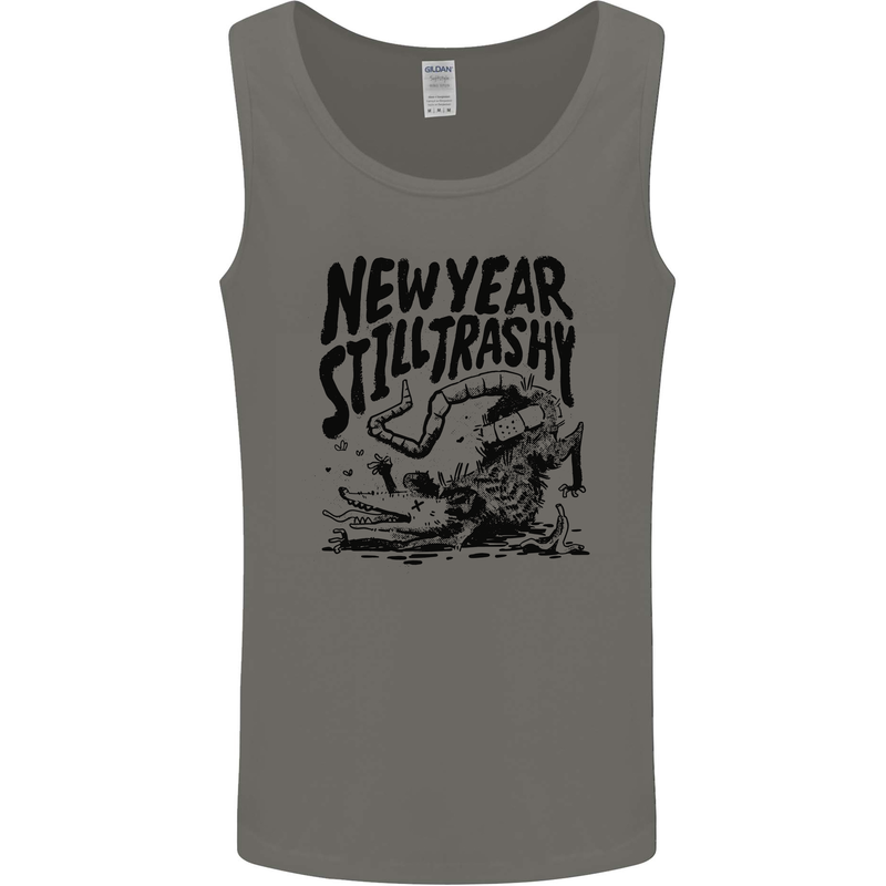Happy New Year Still Trashy Possum Mens Vest Tank Top Charcoal