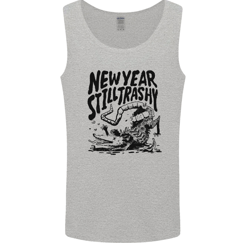 Happy New Year Still Trashy Possum Mens Vest Tank Top Sports Grey