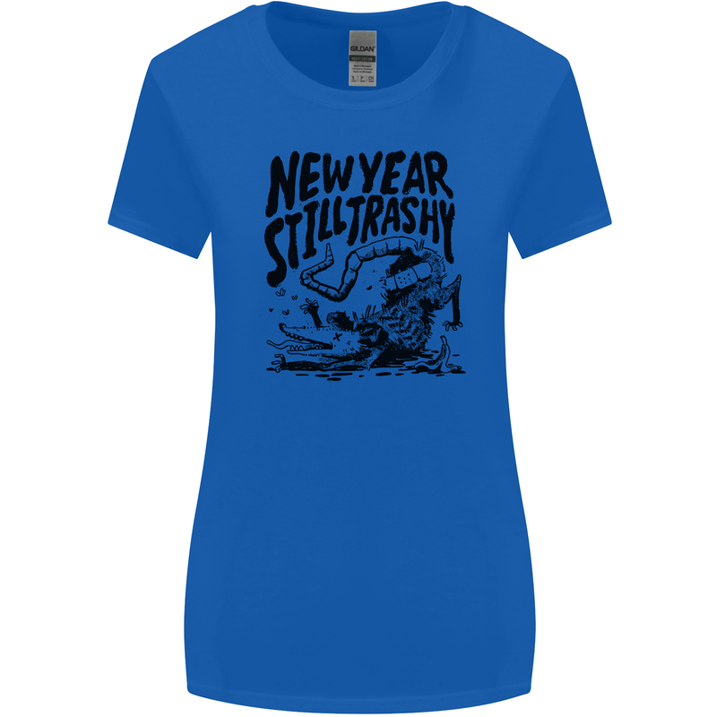 Happy New Year Still Trashy Possum Womens Wider Cut T-Shirt Royal Blue